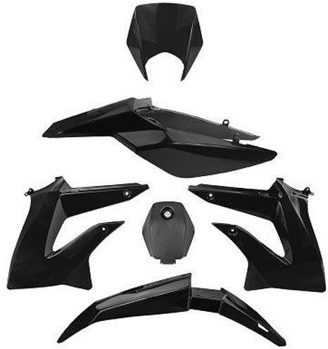 Kappenset Zwart (6 Delig) Derbi Senda DRD X-Treme t/m 2010 / Derbi Racing v.a 2010 t/m 2013