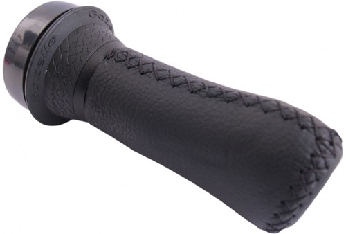Handvat Fiets Gazelle Links 100mm met draaibel Zwart Aero leder 