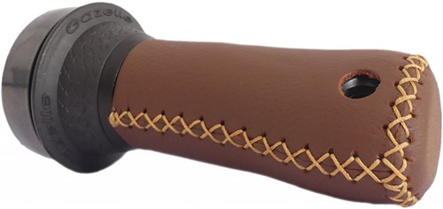 Handvat Fiets Gazelle Links 100mm met draaibel Bruin Aero leder 
