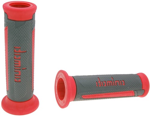 Handvatset Domino A350 on-road Grijs / Rood Scooter Schakelbrommer (Uiteinde Open)