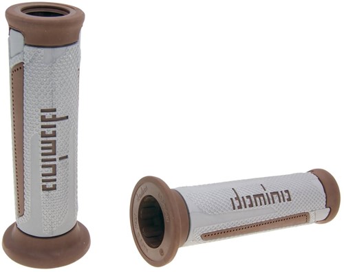 Handvatset Domino A350 on-road Grijs / Bruin Scooter Schakelbrommer (Uiteinde Open)