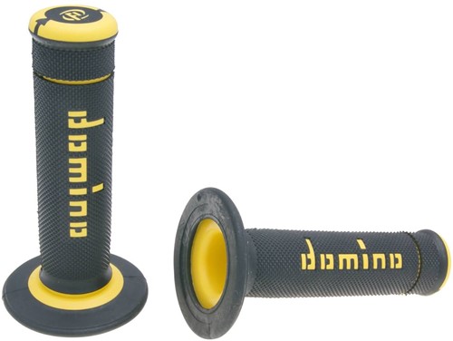Handvatset Domino A190 off-road Zwart / Geel Scooter Schakelbrommer
