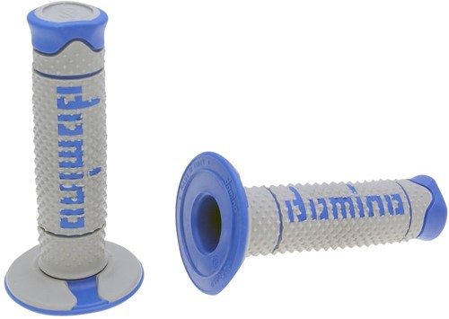 Handvatset Domino A260 off-road Grijs / Blauw Scooter Schakelbrommer