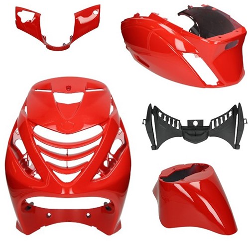 Kappenset Piaggio Zip 2000 Ferrari Rood met SP voorscherm 5 delig