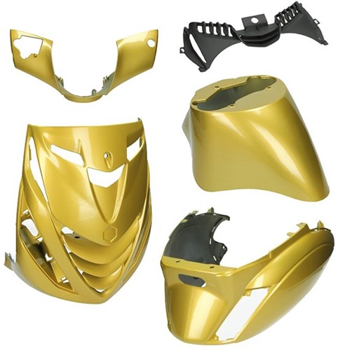 Kappenset Piaggio Zip 2000 Porsche Gold met SP voorscherm 5 delig
