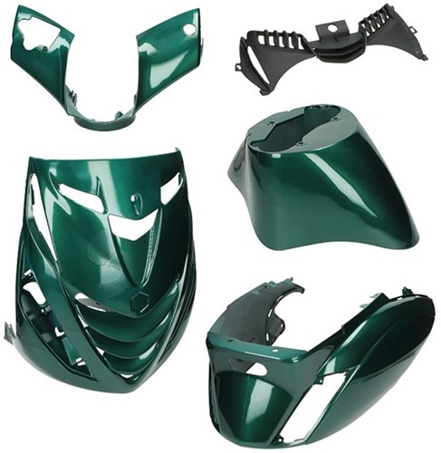Kappenset Piaggio Zip 2000 Jaguar Green met SP voorscherm 5 delig