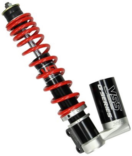 Schokbreker YSS G Serie Gasgevuld Vespa Primavera / Vespa Sprint voorzijde 230mm Rood/Zwart