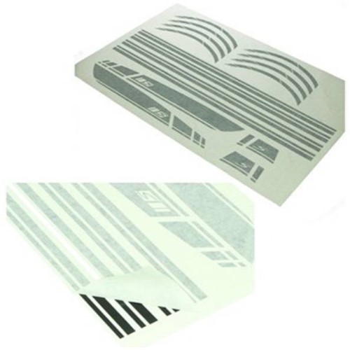 Stickerset Zijscherm Vespa Sprint AMG Mat Zwart + Wiel stickers en Voorkap Stickers Compleet