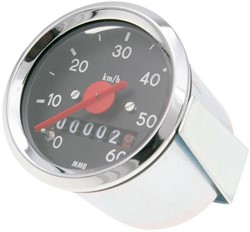 Kilometerteller Klok Puch Maxi Ø48mm Tot 60km/h Zwarte Wijzerplaat