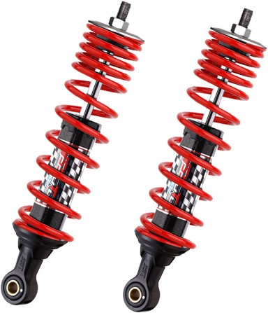 Schokbreker set YSS DTG Hybrid S Vespa GT / Vespa GTS / Vespa GTV 125 tot 300cc 340mm Rood/Zwart