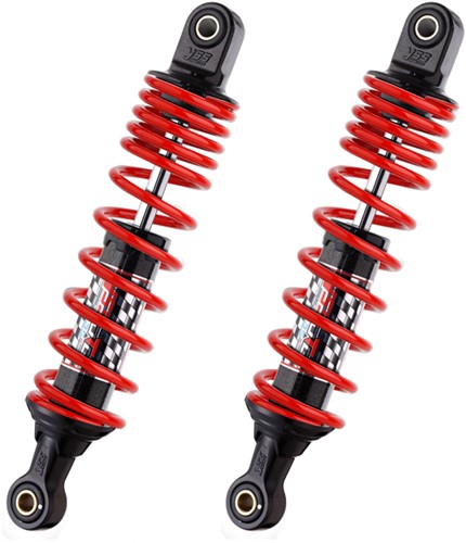 Schokbreker set YSS DTG Hybrid S Piaggio X7 / Piaggio X8 / Piaggio X EVO 125 t/m 400 cc 360mm Rood/Zwart