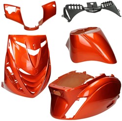Kappenset Piaggio Zip 2000 Amber Oranje met SP voorscherm 5 delig