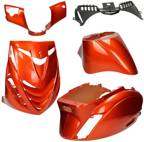 Kappenset Piaggio Zip 2000 Amber Oranje met SP voorscherm 5 delig