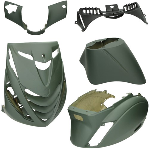 Kappenset Piaggio Zip 2000 Army Mat Groen met SP voorscherm 5 delig