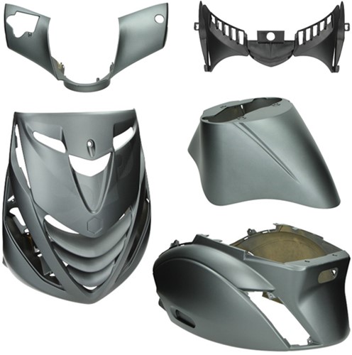 Kappenset Piaggio Zip 2000 Mat Titanium met SP voorscherm 5 delig