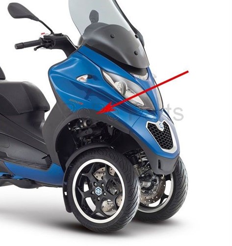 Voorspatbord (Rechts) Piaggio Mp3 Zwart Origineel 2b0007070000c5 (Zonder Knipperlicht Gat)-2