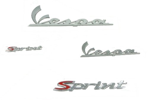 Stickerset 4 Delig (Originele Kwaliteit) Chroom Vespa Sprint