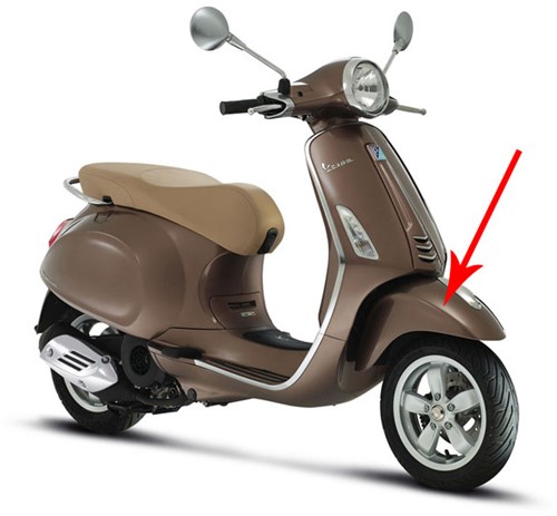voorspatbord vespa primavera bruin 129/ a origineel 1b000947000md