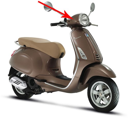 stuurkap vespa primavera bruin 129/ a boven origineel 67364600md