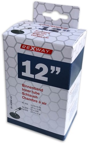 Fiets Binnenband 12inch 47/62-203 Autoventiel 40mm Haaks 45 Graden