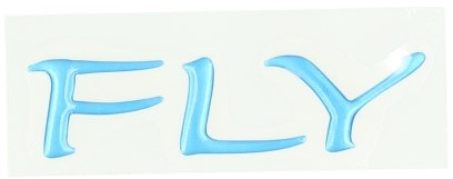 sticker woord FLY 3D blauw passend links-rechts 1pcs