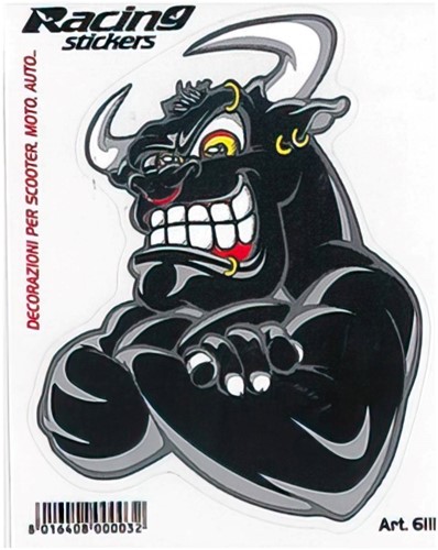 Sticker Boze Stier Zwart - 10x12cm