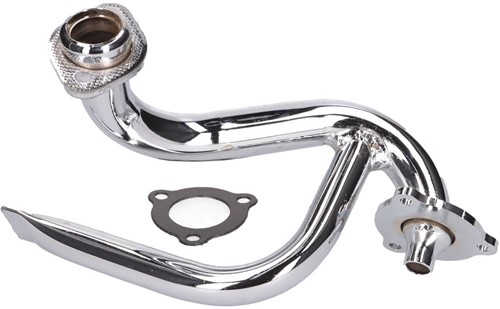 Uitlaatbocht Chroom + Uitlaatprop Aprilia RX 50 / Aprilia SX 50 / Derbi Senda R / Derbi Senda SM DRD / Derbi Senda DRD 50 Extreme / Gilera RCR 50 / Gilera SMT 50