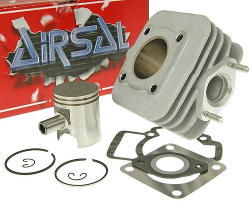 Cilinder 70cc Airsal Aprilia 2T / Derbi 2T / Piaggio 2T / Gilera 2T / Vespa 2T / Italjet 2T Luchtgekoeld Aluminium Nikasil