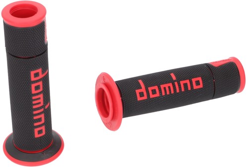 Handvatset Domino A450 on-road Zwart / Rood Scooter Schakelbrommer (Uiteinde Open)