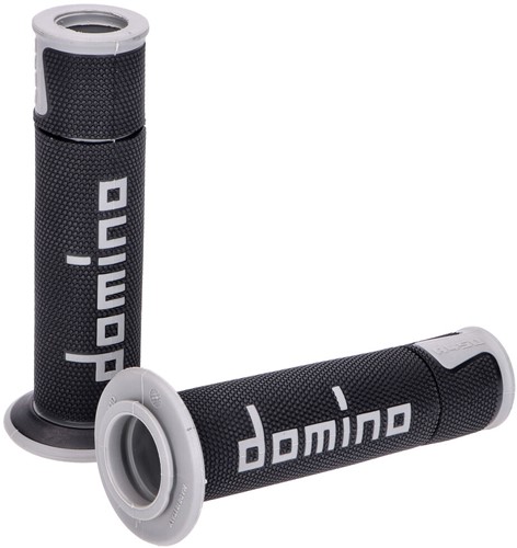 Handvatset Domino A450 on-road Grijs / Zwart Scooter Schakelbrommer (Uiteinde Open)