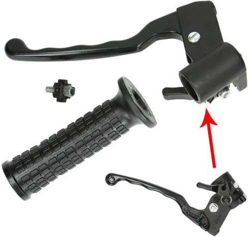 remhandel vespa citta / vespa si / vespa ciao - zwart metalen greep links