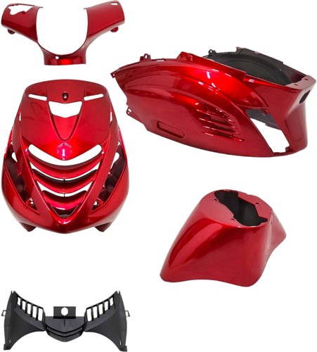 Kappenset RS-1 Piaggio Zip 50 2T / 4T - Bordeaux Glans Rood