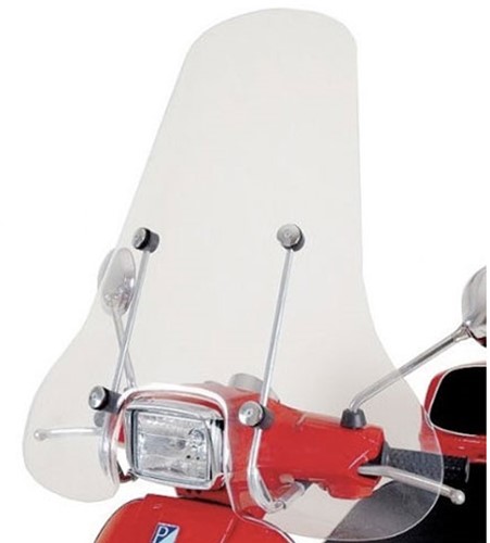 Windscherm NOVASCOOT Vespa S Helder Hoog 70cm + Bevestigingset (Chromen montageset)