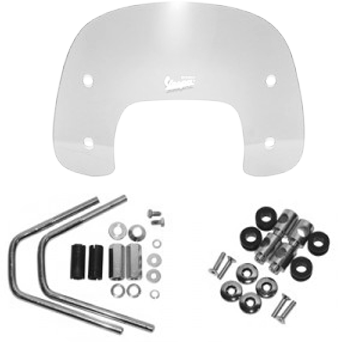 windscherm helder laag + bevestiging set vespa S hoogte 27cm origineel 655376