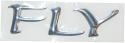 sticker woord FLY 3D chroom passend links-rechts 1pcs