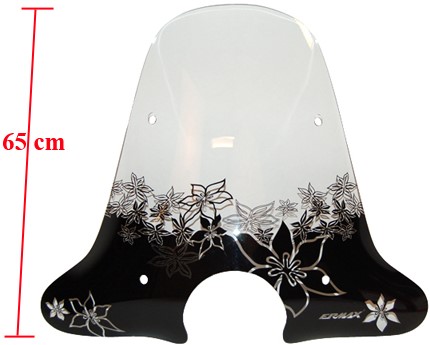 Windscherm Hoog Bloem (65cm) Vespa Lx 50 + Bevestiging Set Op=Op
