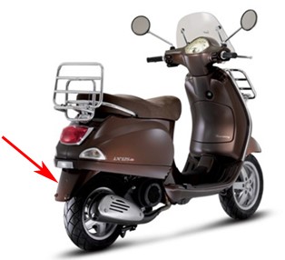 achterspatbord vespa lx bruin marrone 112/ a origineel 65673100m5