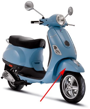 voorspatbord vespa lx 50 - blauw celeste 241 / a origineel 66652800c5