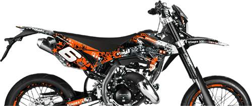 Sticker Set Stage6 voor Beta RR 50 Bouwjaar 2012 t/m 2020 - Oranje / Wit
