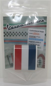 sticker piaggio voorscherm vespa lx / vespa s 6x60cm rood/ wit/ blauw