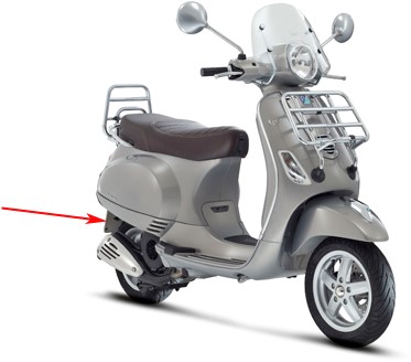 achterspatbord vespa lx grijs apuano 769/ b origineel 65673100h8