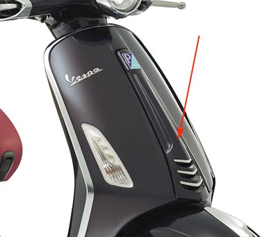 voorscherm midden vespa primavera zwart vulcano 98/ a origineel 1b000203000xn2
