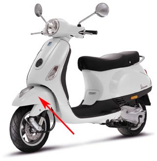 Voorspatbord Wit Fusion 544 Vespa Lx 50 FL Model Origineel