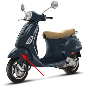 voorspatbord vespa lx 50 fl - blauw midnight 222 originele kwaliteit