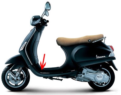 treeplank vespa lx zwart grafite 79/ a origineel-model