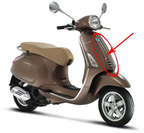 voorscherm midden vespa primavera bruin 129/ a origineel 1b000203000md