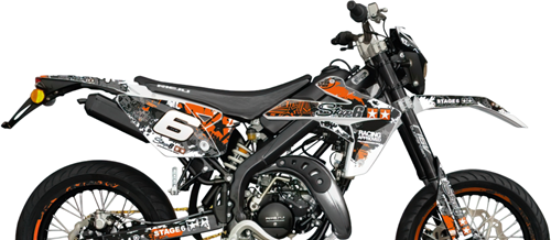 Sticker Set Stage6 voor Rieju MRT Bouwjaar 2009 t/m 2022 - Oranje / Wit
