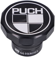 Benzinetank Dop Puch Maxi Aluminium Zwart Duwdop [Met Puch Logo] Type 2