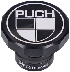 Benzinetank Dop Puch Maxi Aluminium Zwart Duwdop [Met Puch Logo] Type 2