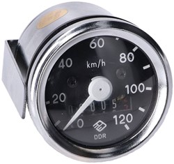 kilometerteller Klok Puch Maxi Ø48mm Tot 120km/h Zwarte wijzerplaat Replica